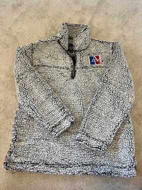 American University Gray Sherpa Quarter-Zip with AU Logo